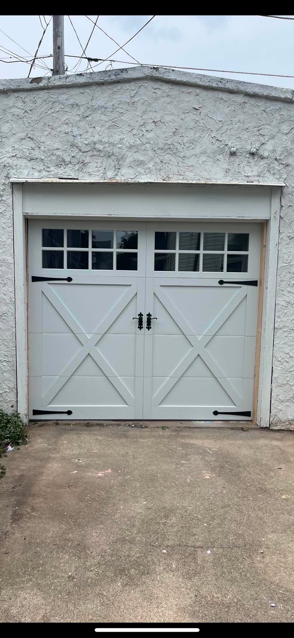 White carriage style garage door