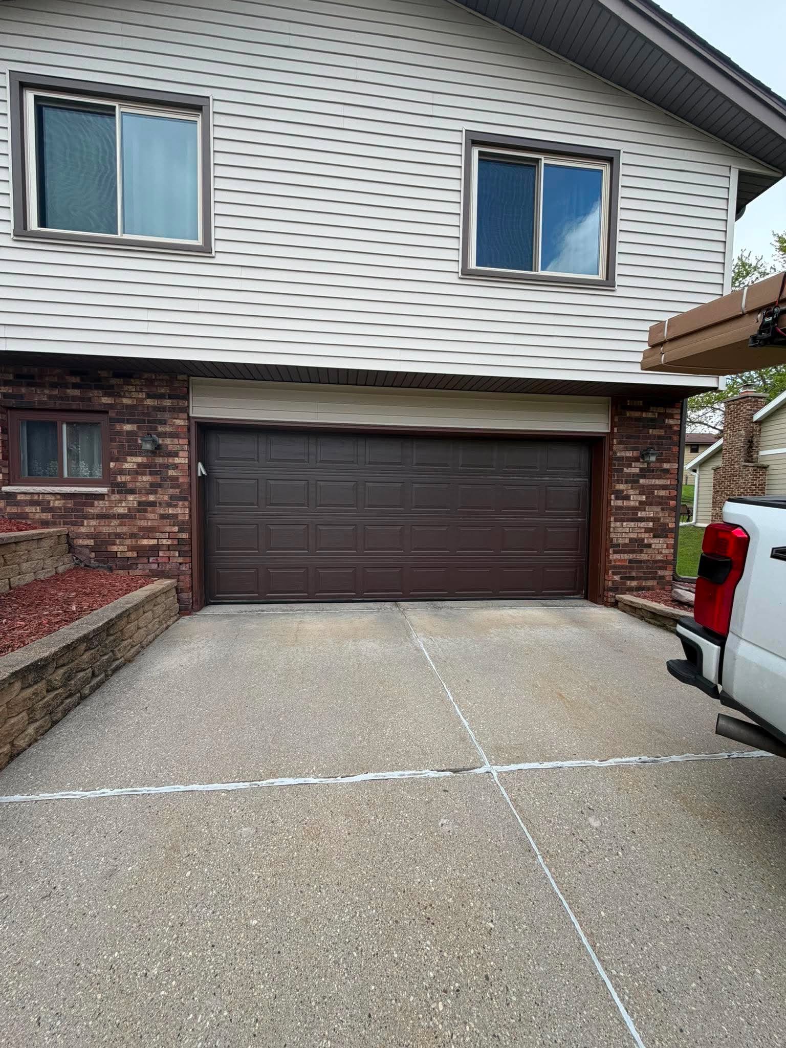 Cedar insulated steel garage door
