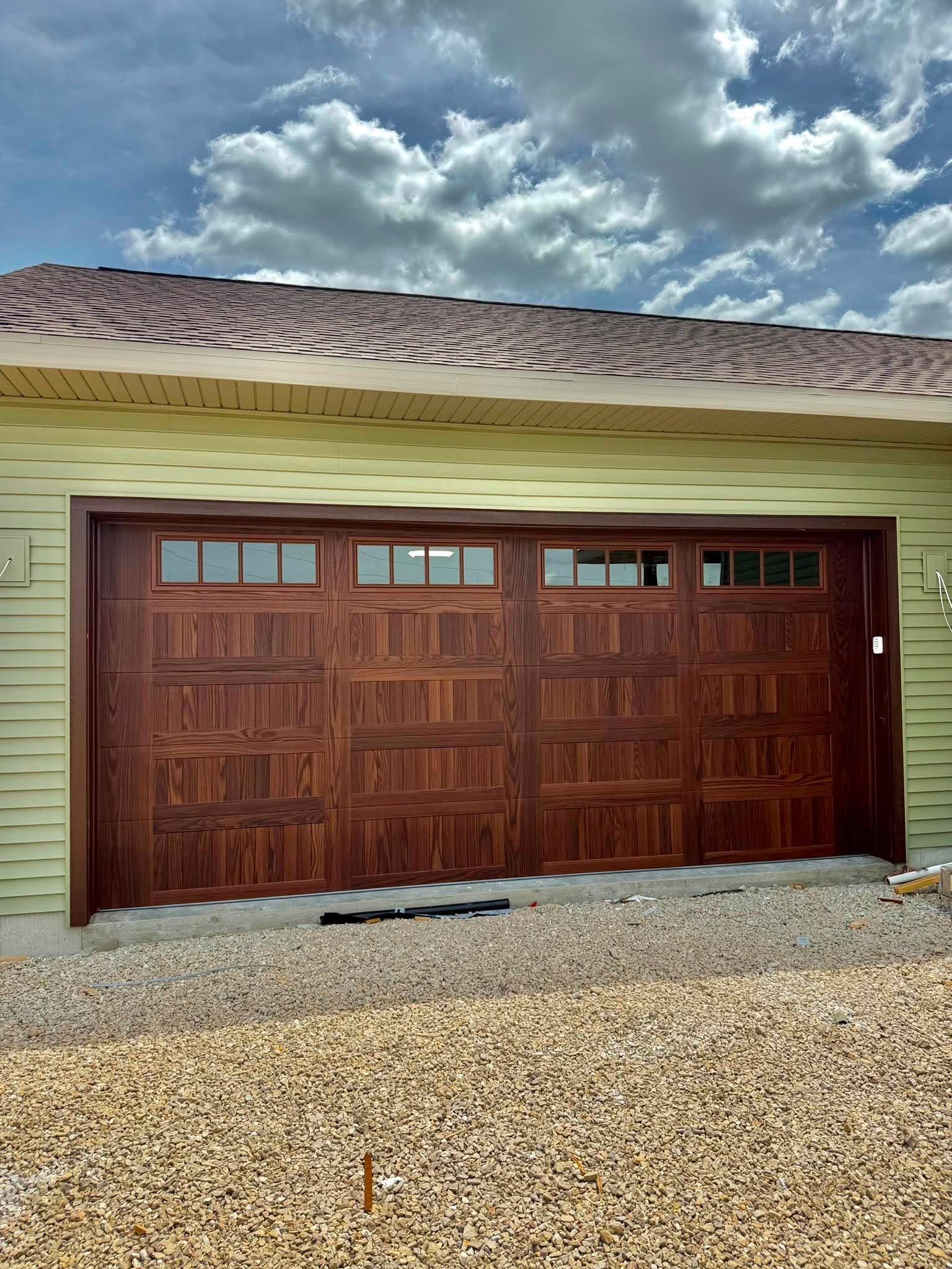 Dark Oak CHI garage door